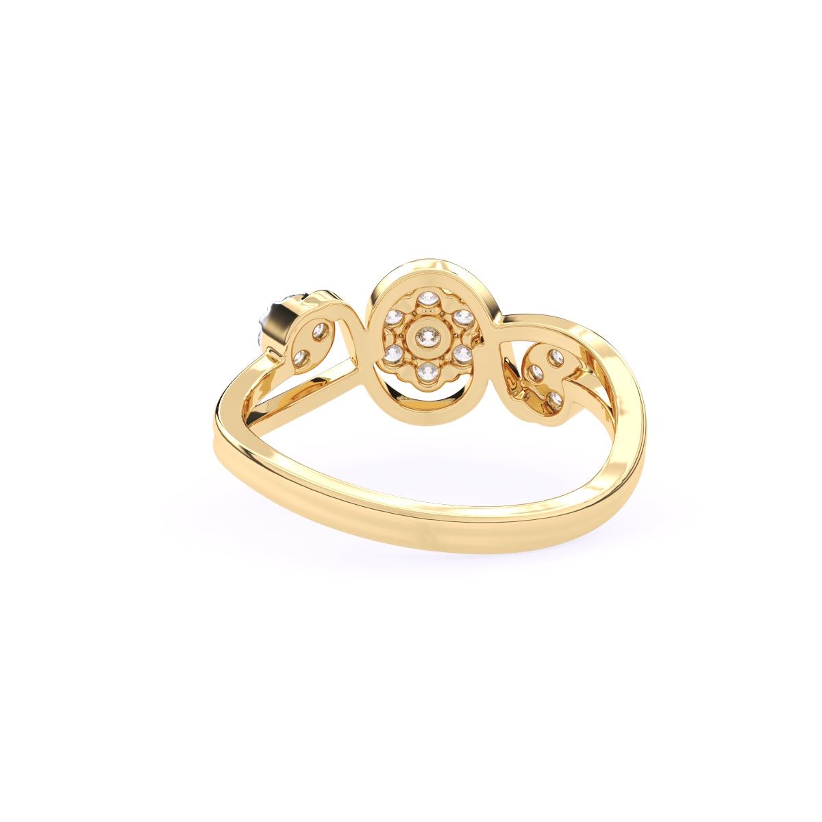 Round Bypass style Lab Grown Diamond Engagement Ring