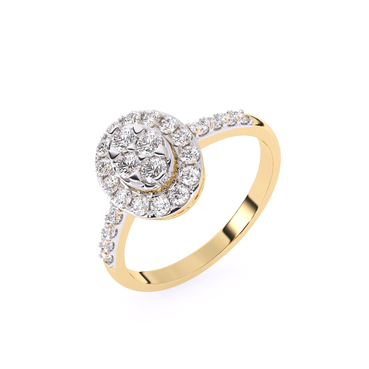 Oval Lab Grown Diamond Halo Rose Gold Engagement Ring