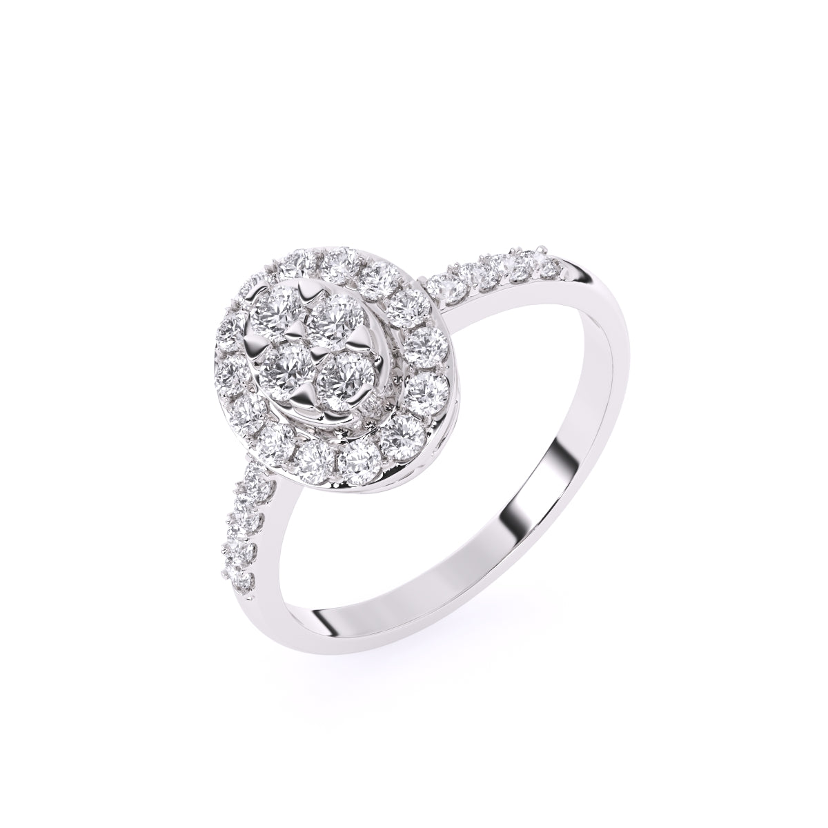 Oval Lab Grown Diamond Halo Rose Gold Engagement Ring