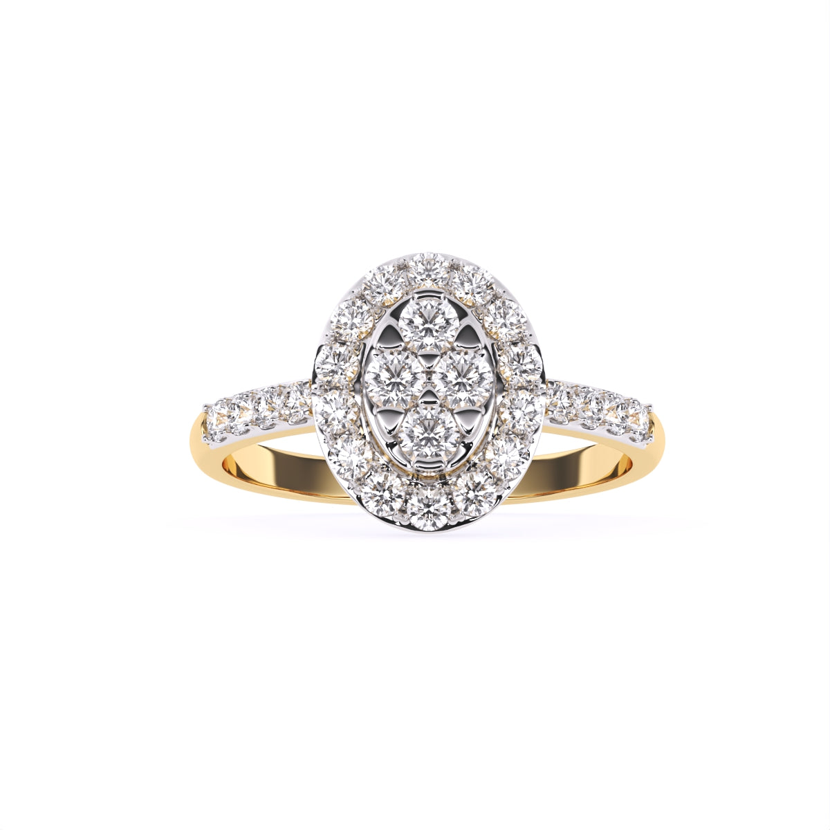 Oval Lab Grown Diamond Halo Rose Gold Engagement Ring