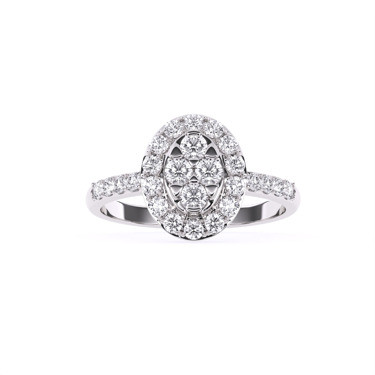 Oval Lab Grown Diamond Halo Rose Gold Engagement Ring