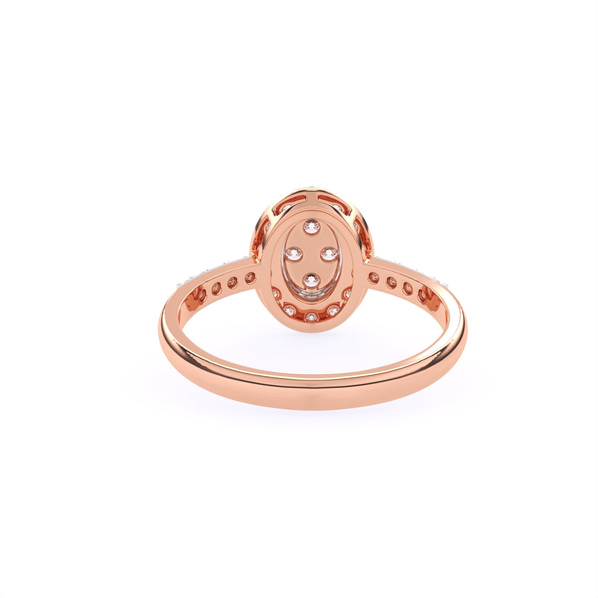 Oval Lab Grown Diamond Halo Rose Gold Engagement Ring