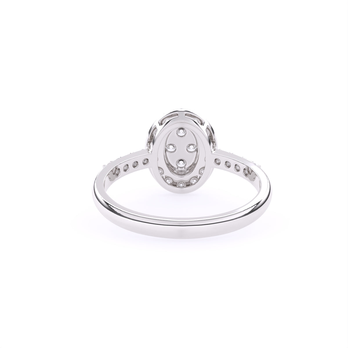 Oval Lab Grown Diamond Halo Rose Gold Engagement Ring