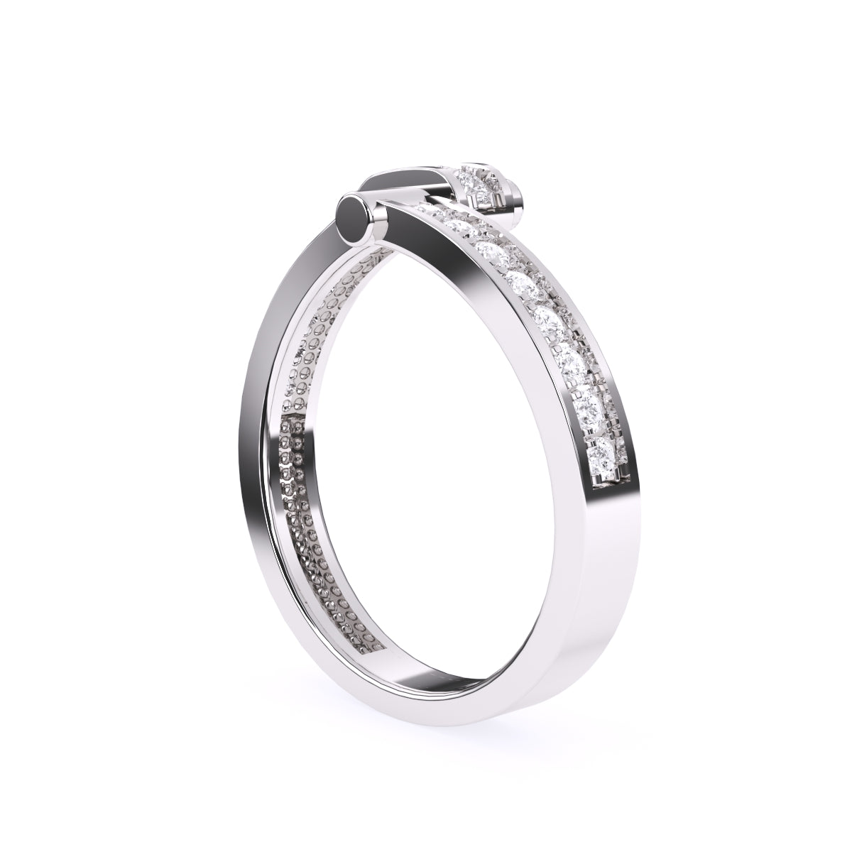Round 14K Rose Gold Full Eternity Wedding Band