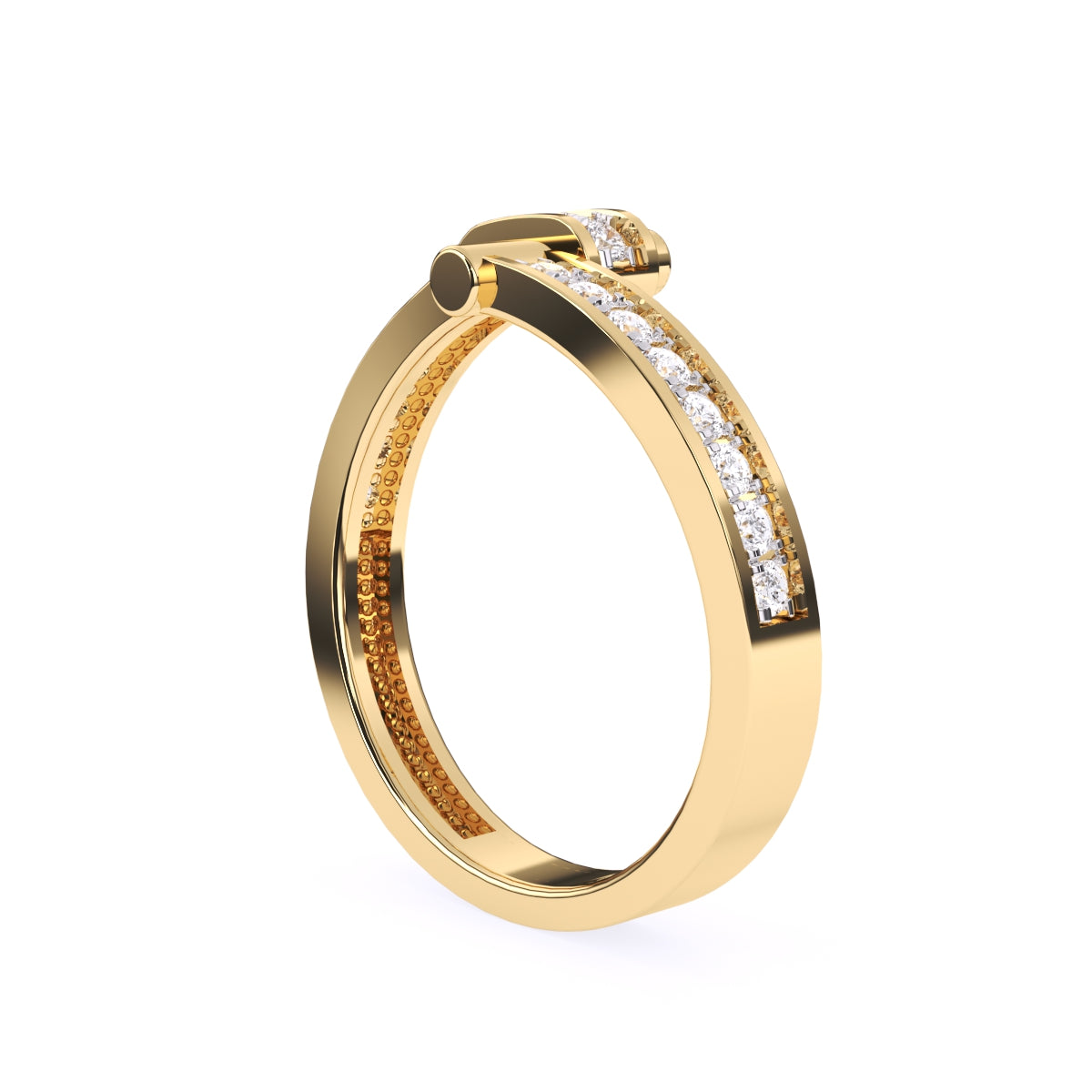 Round 14K Rose Gold Full Eternity Wedding Band