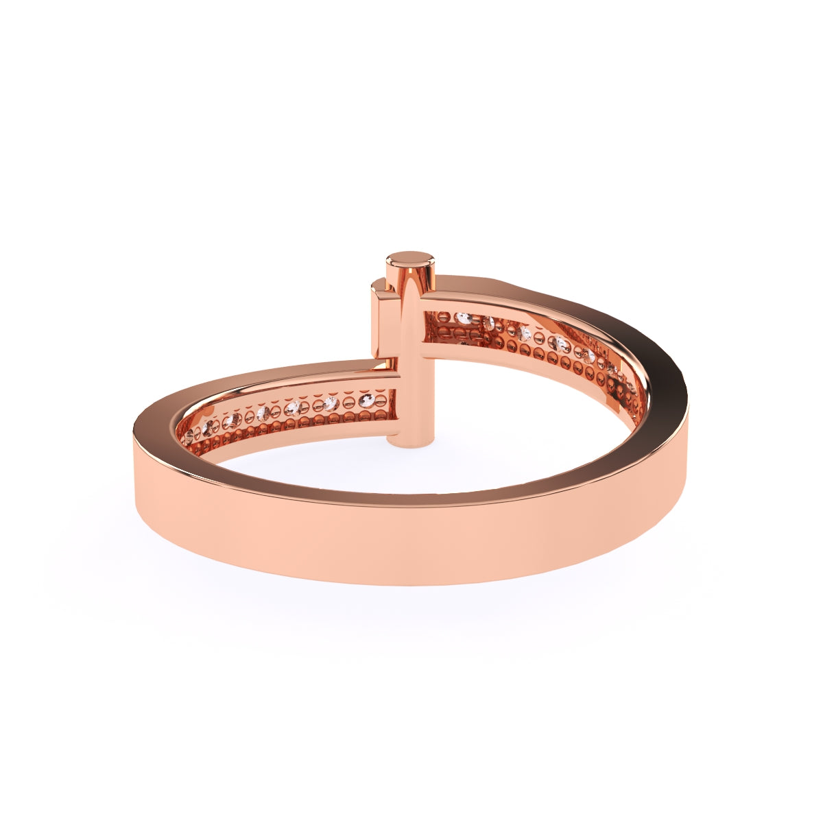 Round 14K Rose Gold Full Eternity Wedding Band