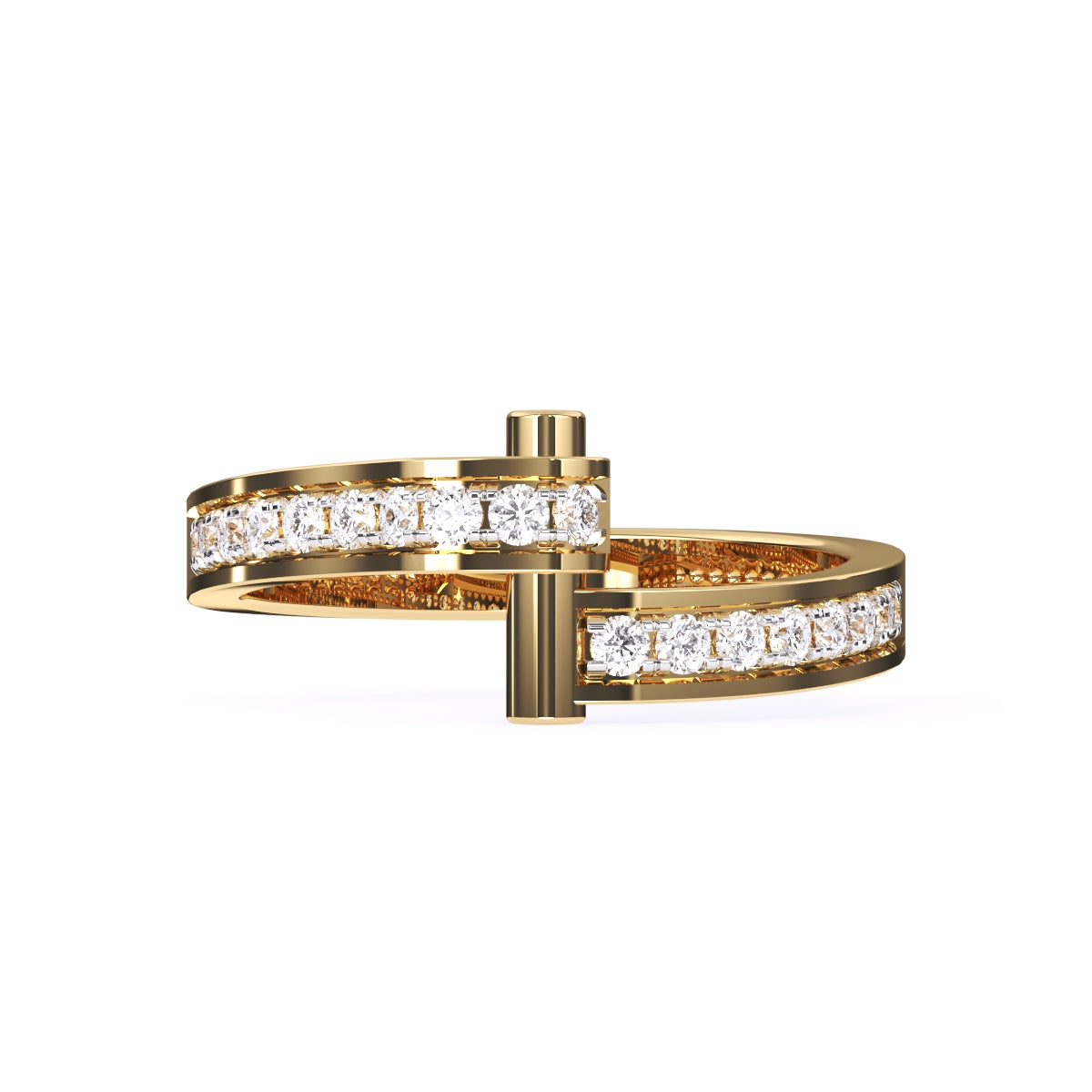 Round 14K Rose Gold Full Eternity Wedding Band