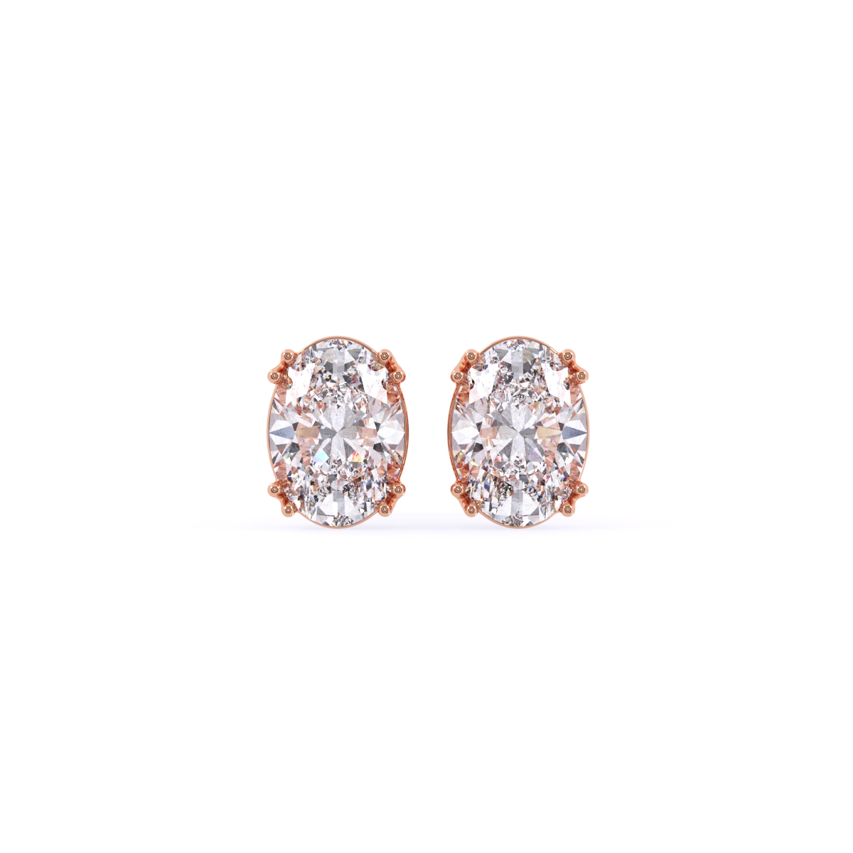 2.00 carat Solitaire lab Grown Oval Cut Diamond Earrings