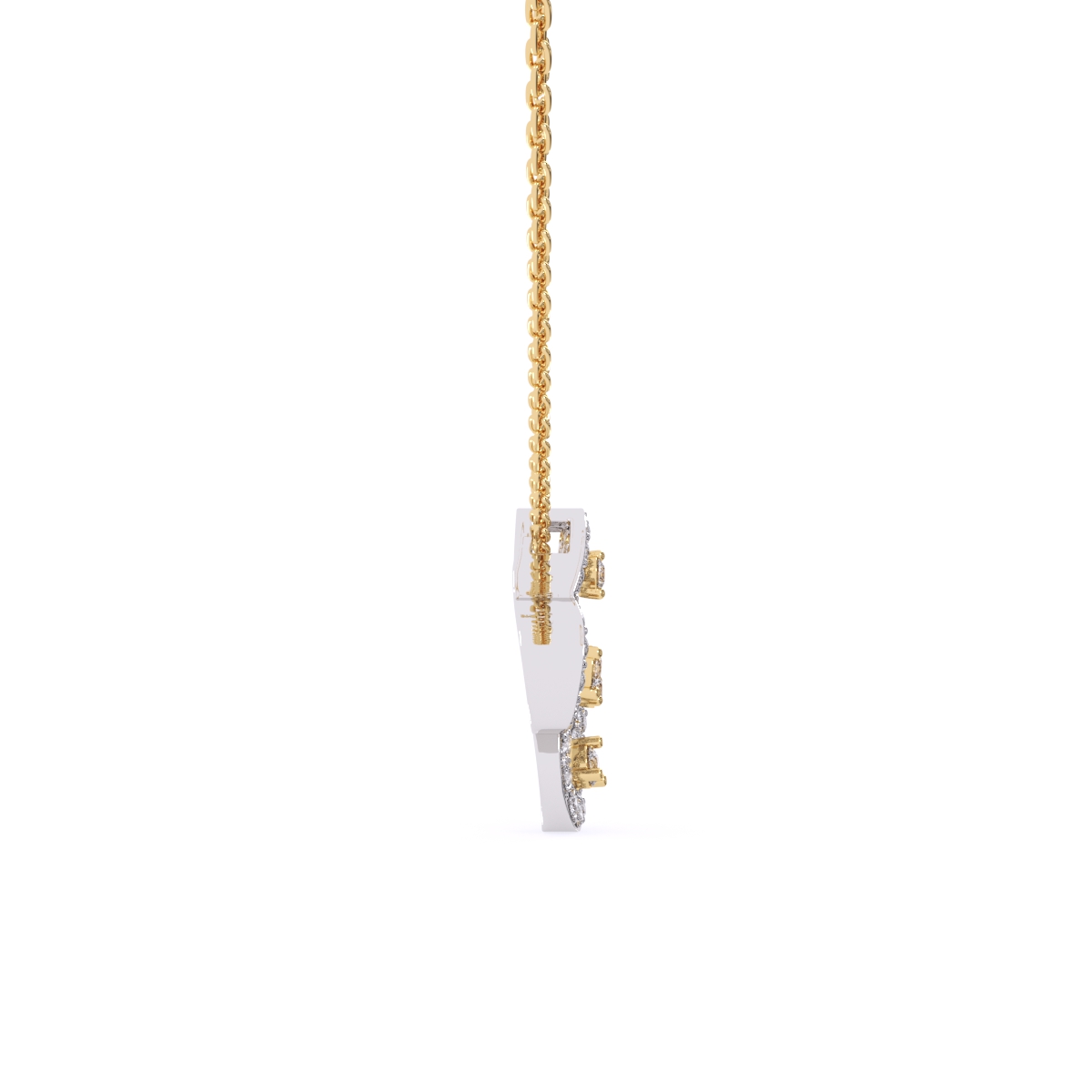 Butterfly Shaped Round Cut  Lab Grown Diamond Necklace