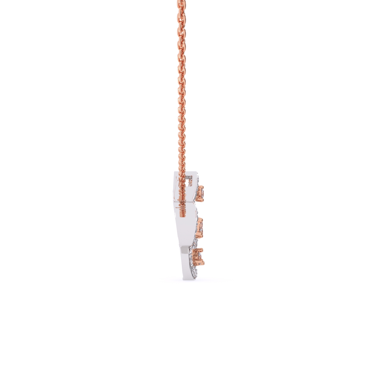 Butterfly Shaped Round Cut  Lab Grown Diamond Necklace