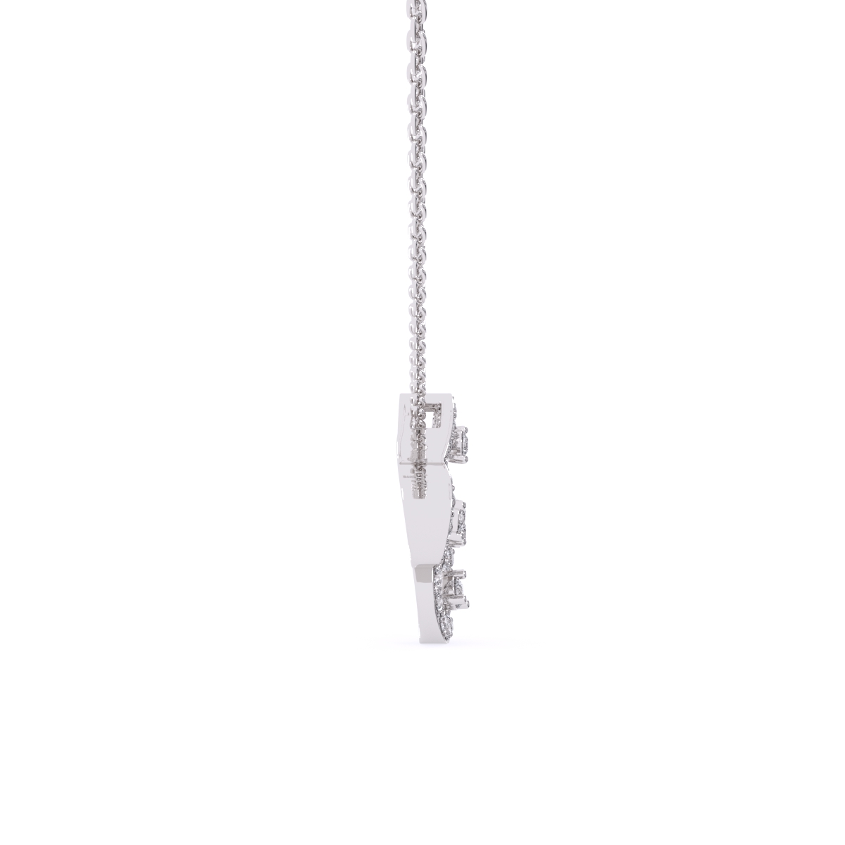 Butterfly Shaped Round Cut  Lab Grown Diamond Necklace