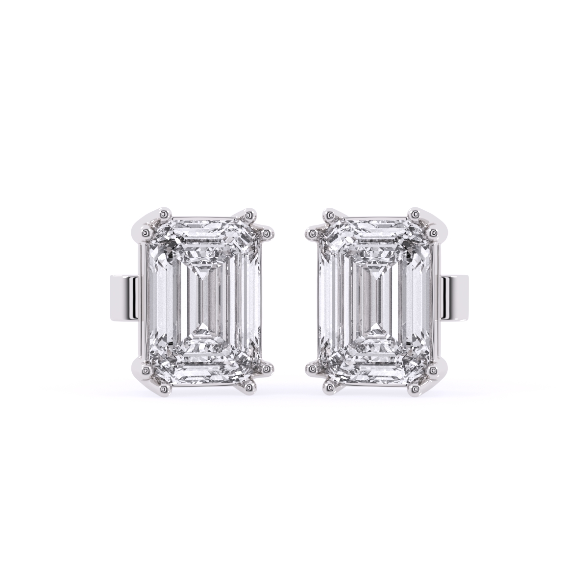 Emerald cut Lab Grown Diamond Solitaire Earrings