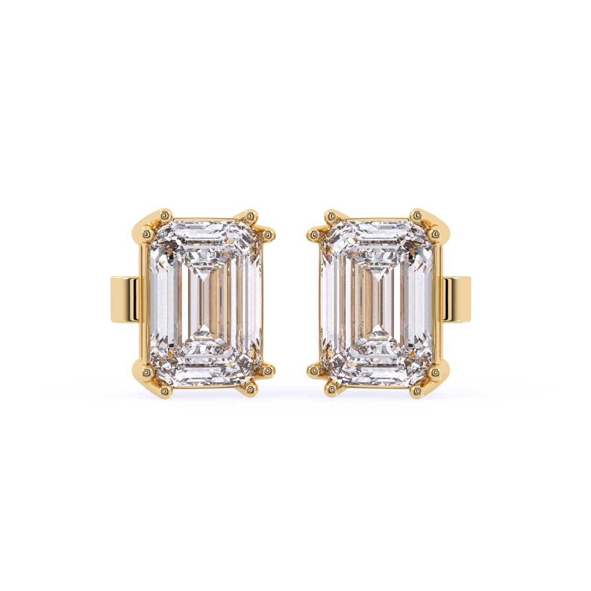Emerald cut Lab Grown Diamond Solitaire Earrings