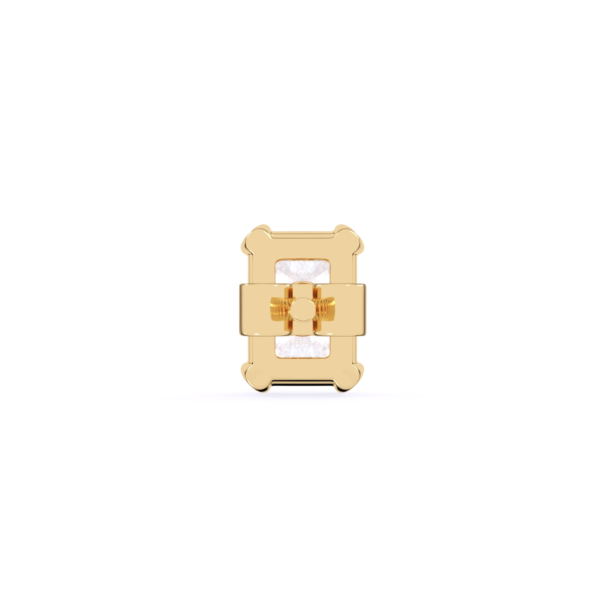 Emerald cut Lab Grown Diamond Solitaire Earrings
