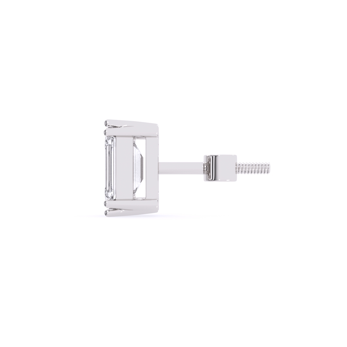 Emerald cut Lab Grown Diamond Solitaire Earrings