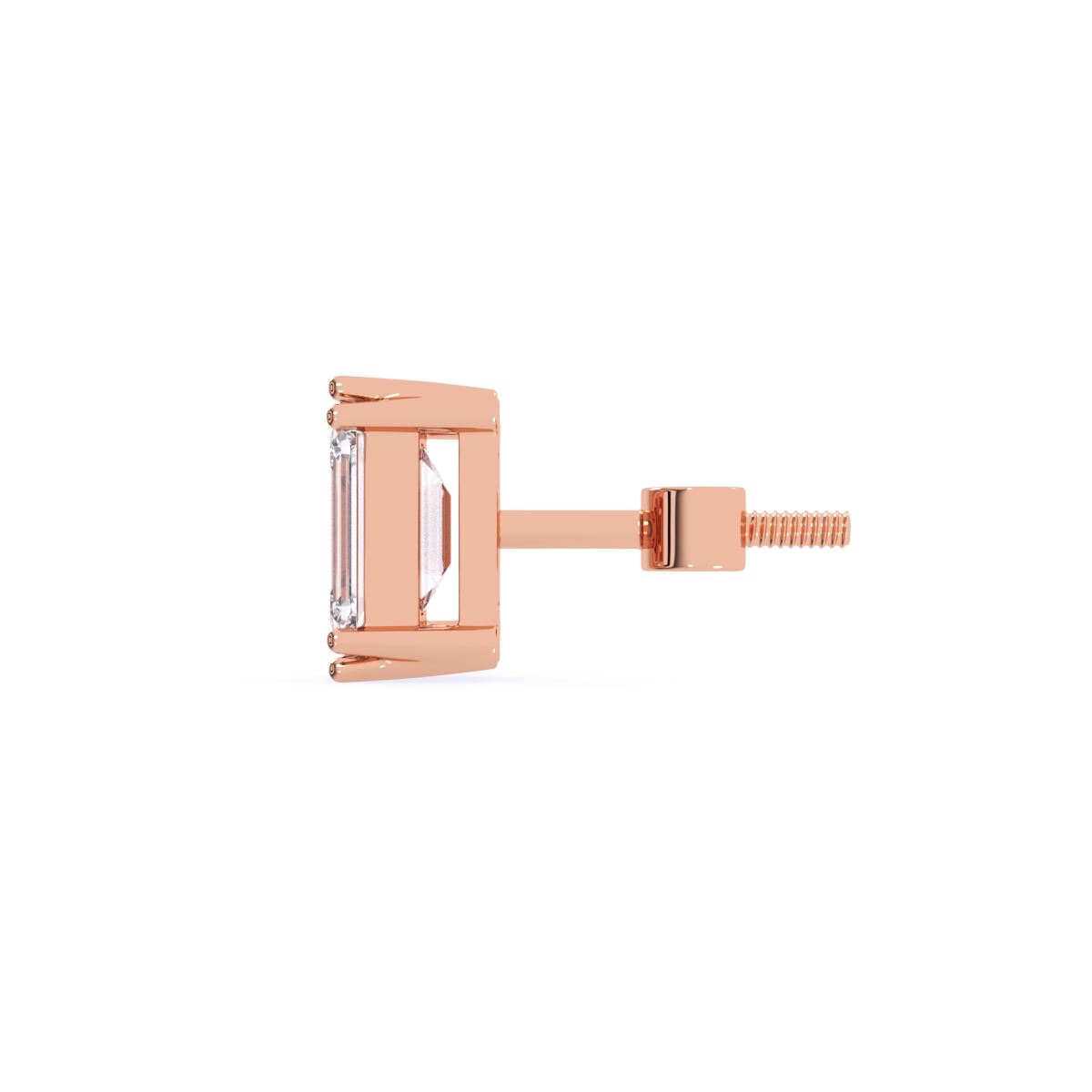 Emerald cut Lab Grown Diamond Solitaire Earrings
