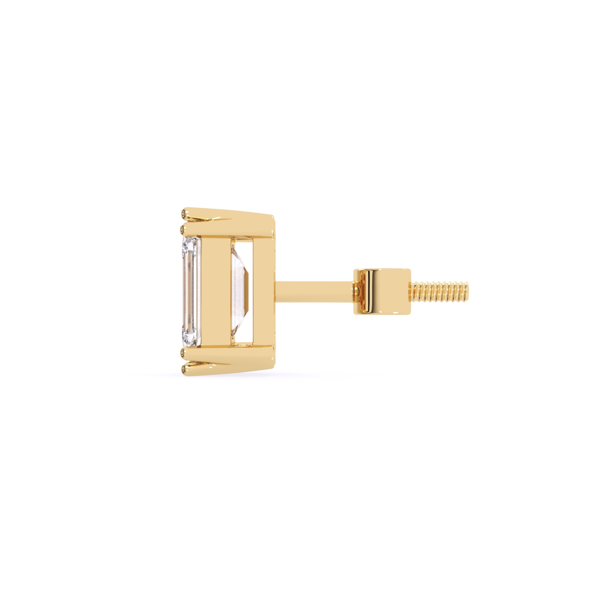 Emerald cut Lab Grown Diamond Solitaire Earrings