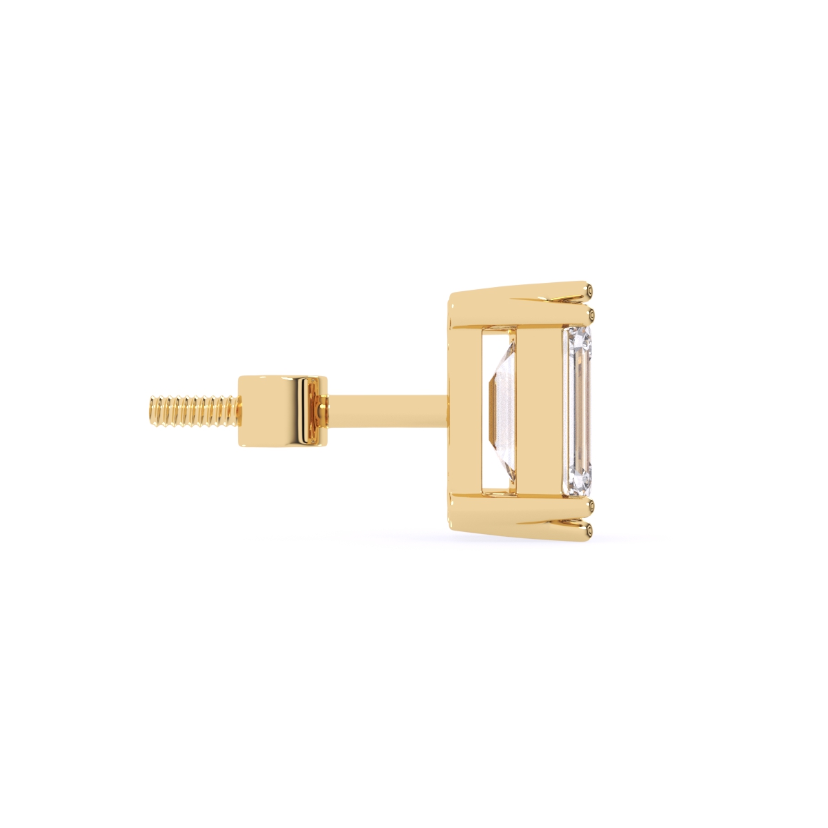 Emerald cut Lab Grown Diamond Solitaire Earrings