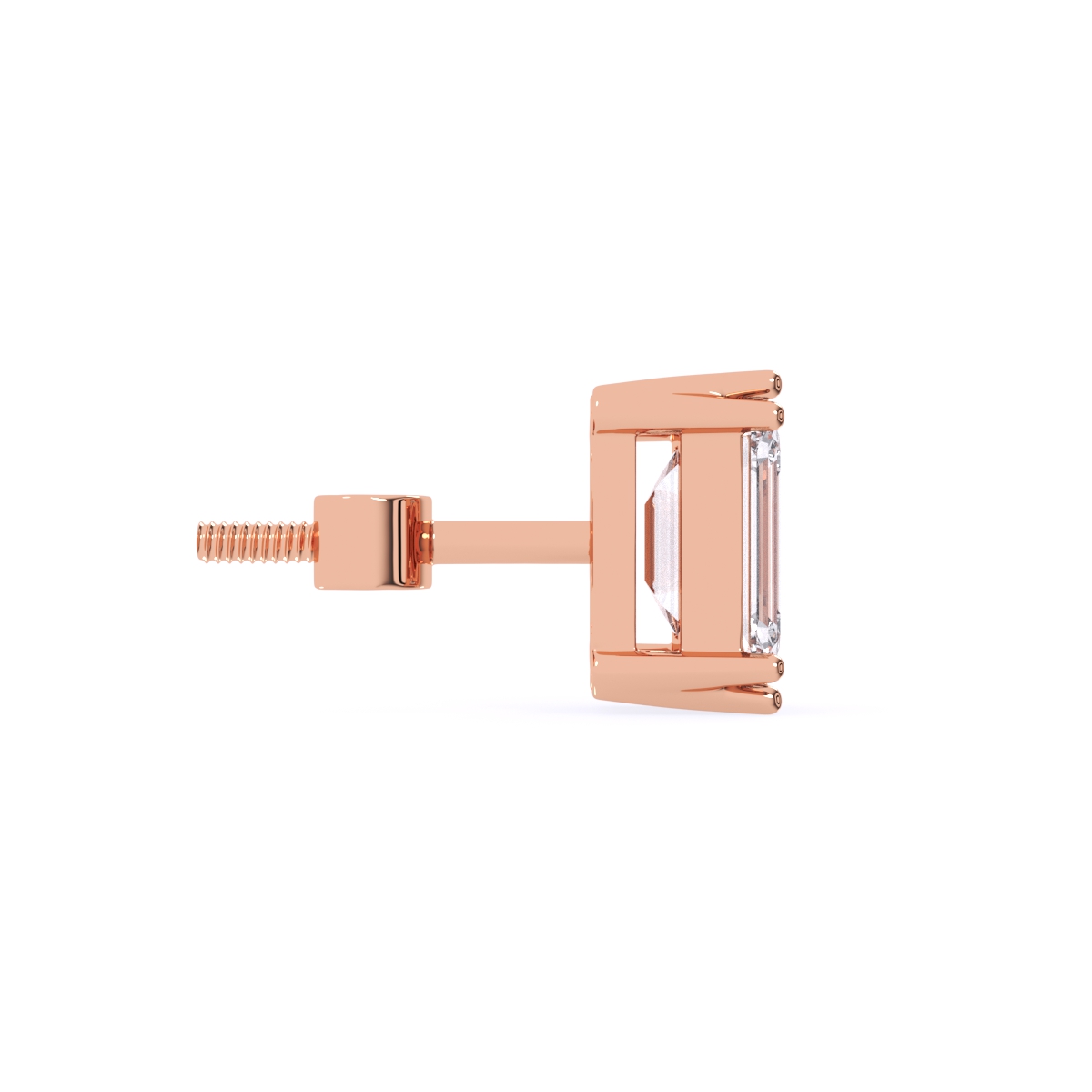 Emerald cut Lab Grown Diamond Solitaire Earrings