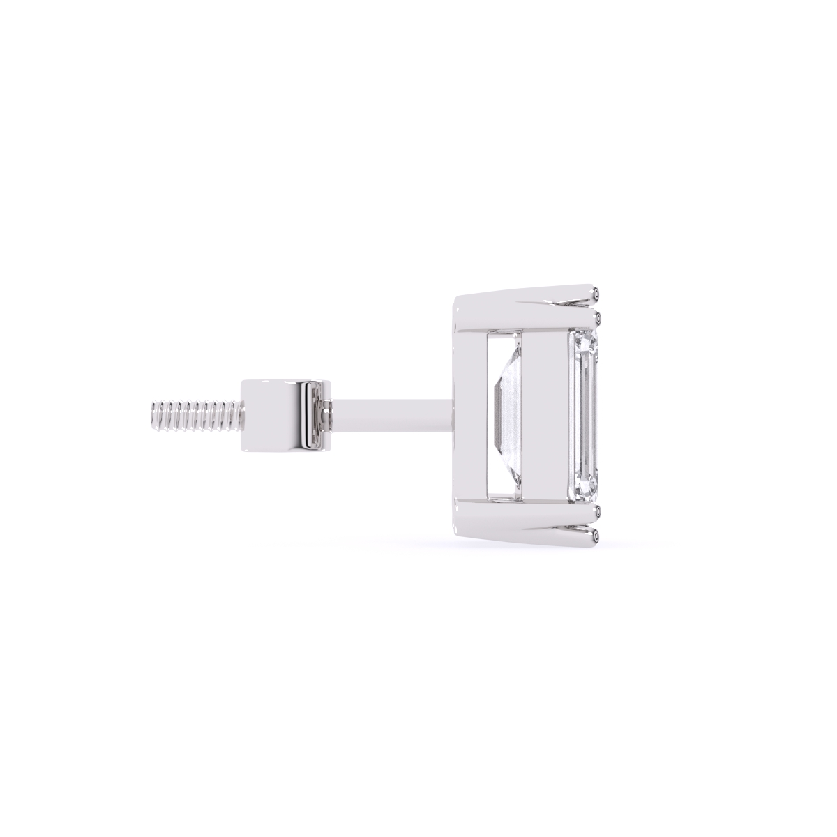 Emerald cut Lab Grown Diamond Solitaire Earrings