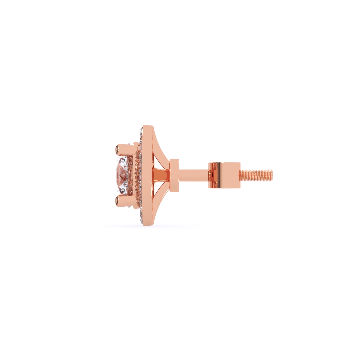 Round Halo Lab Grown Diamond Earrings