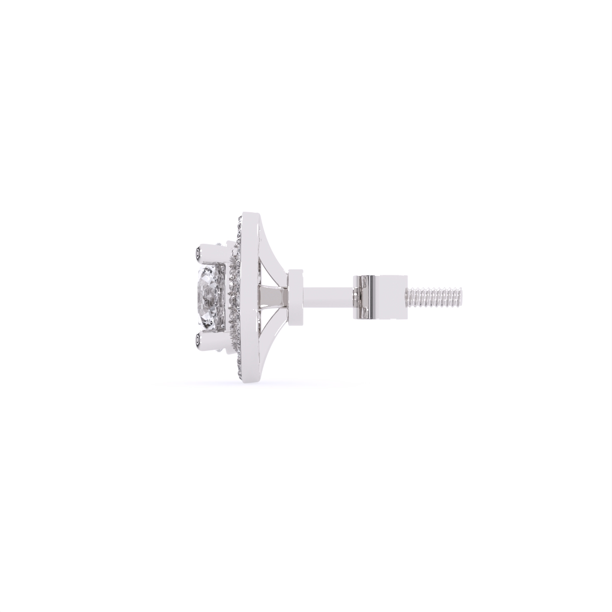 Round Halo Lab Grown Diamond Earrings