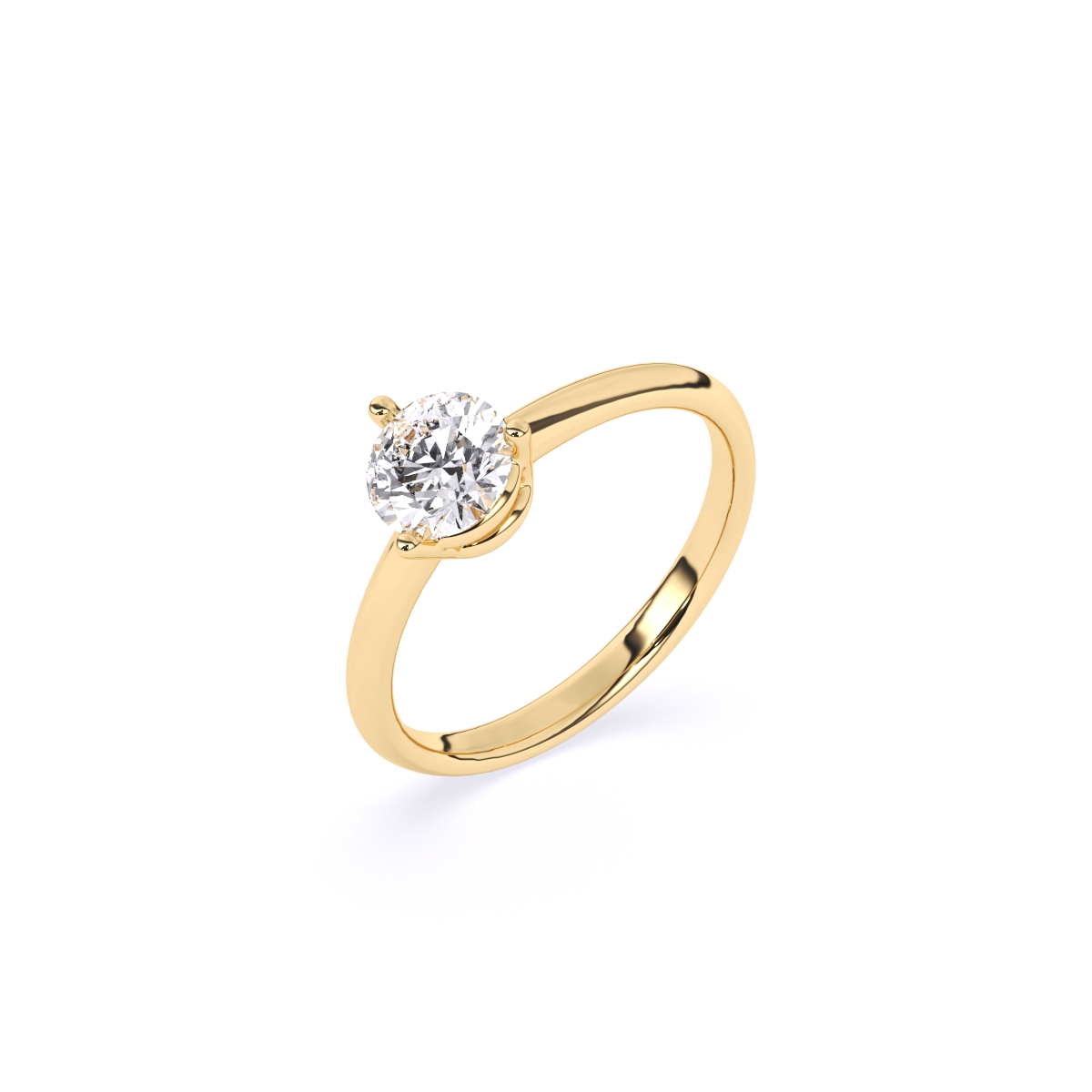 Round Solitaire Diamond Finger Ring