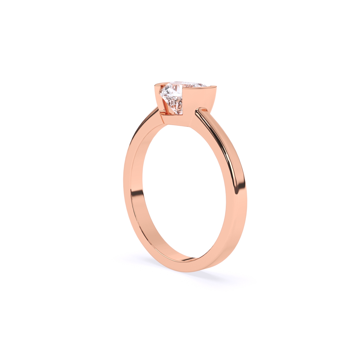 Heart Solitaire Diamond Ring