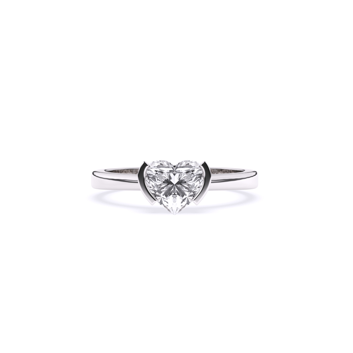 Heart Solitaire Diamond Ring