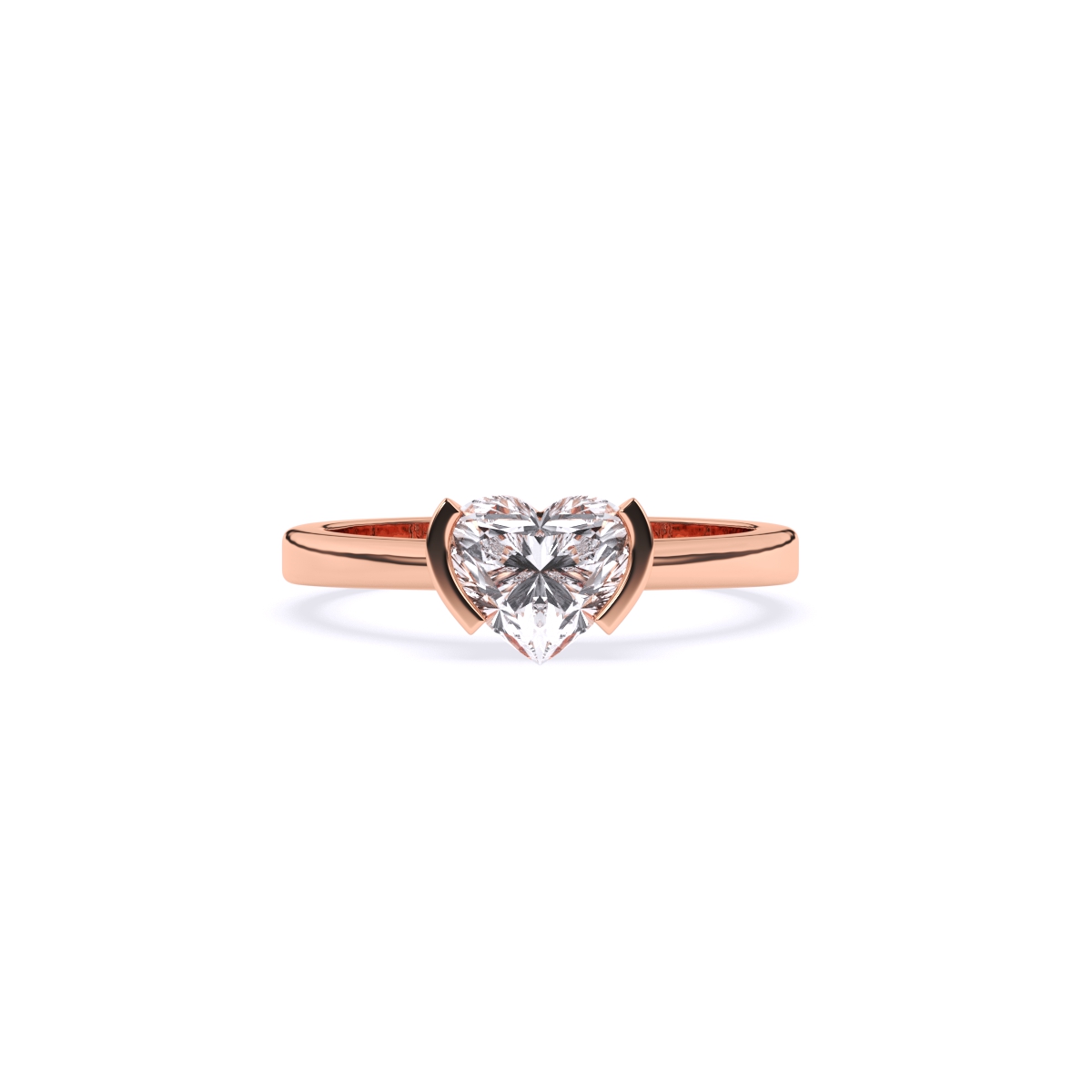 Heart Solitaire Diamond Ring