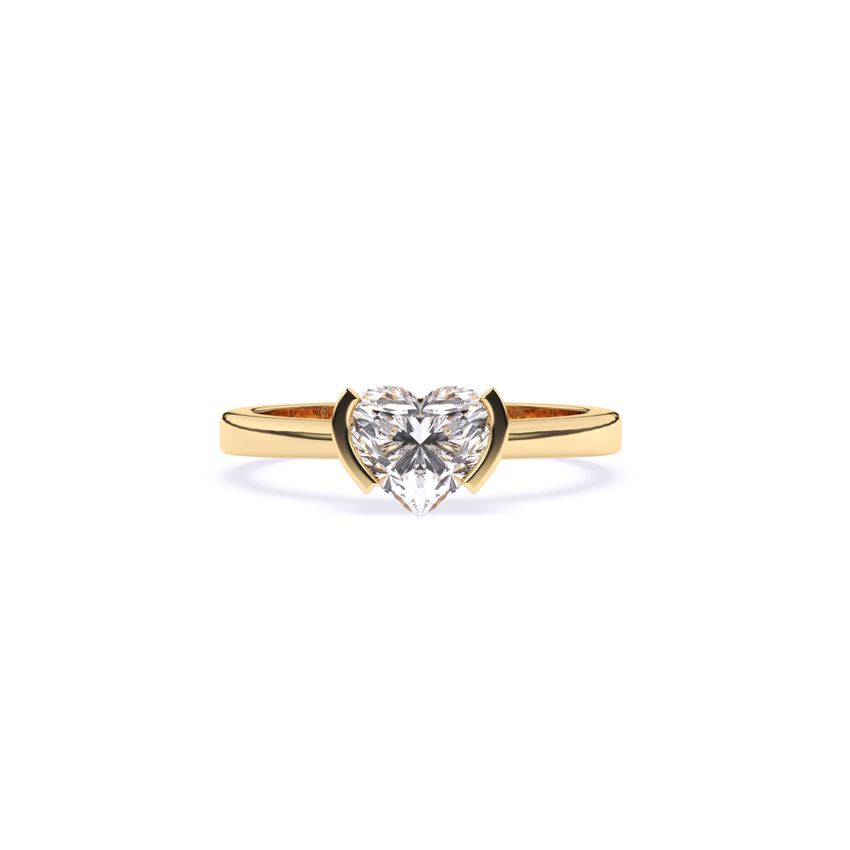 Heart Solitaire Diamond Ring