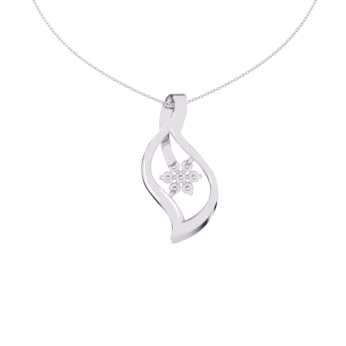 Curved leaves cluster Pendant
