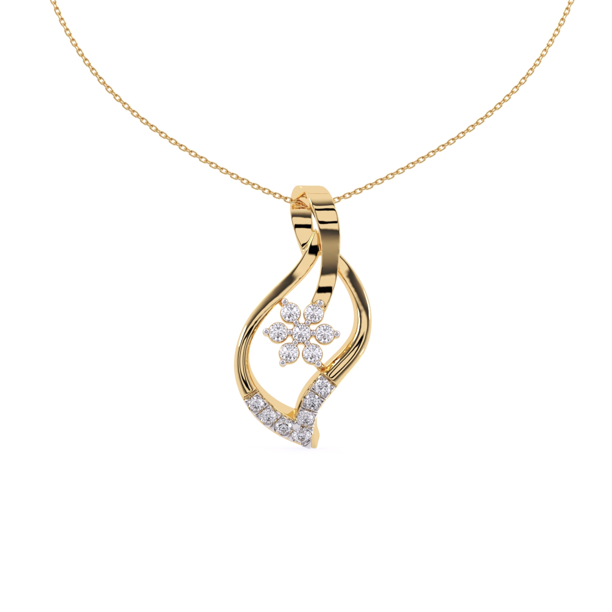Curved leaves cluster Pendant