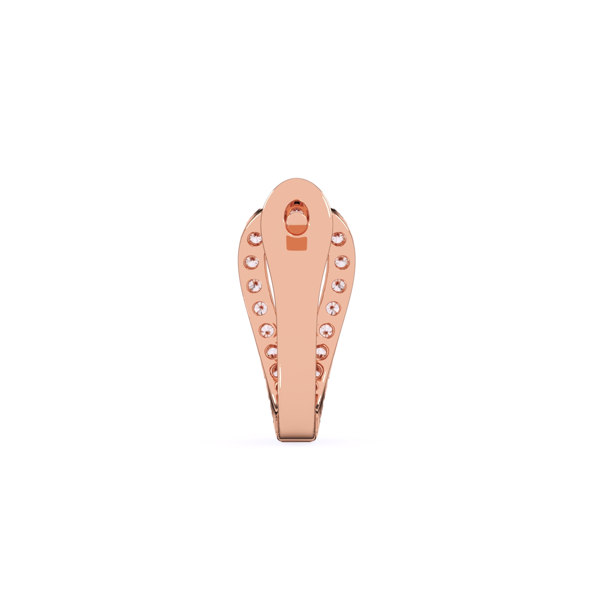 Round Rose Gold Diamond Studded Clip-On Earrings