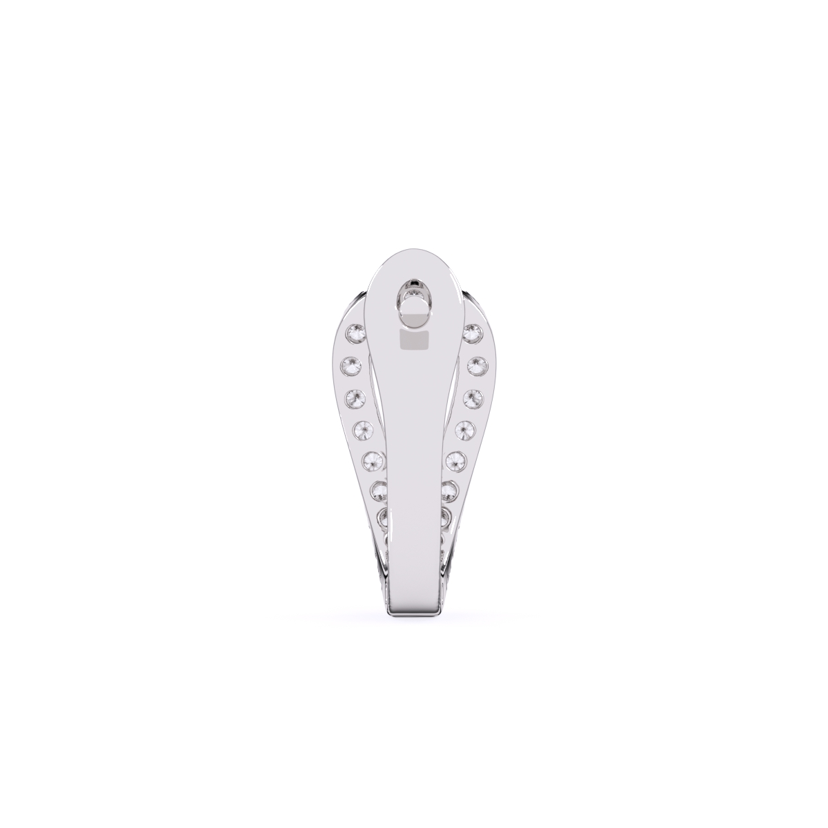 Round Rose Gold Diamond Studded Clip-On Earrings