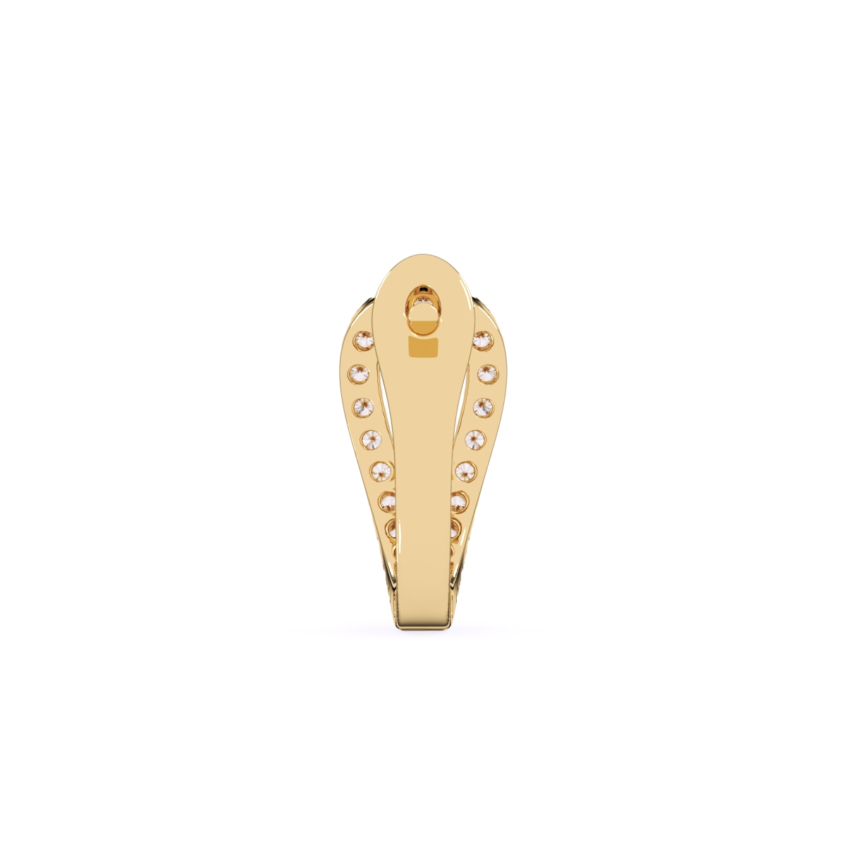 Round Rose Gold Diamond Studded Clip-On Earrings