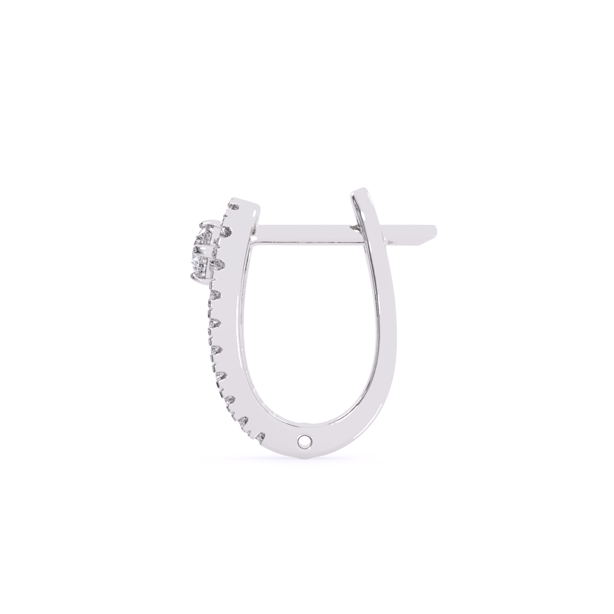 Round Rose Gold Diamond Studded Clip-On Earrings