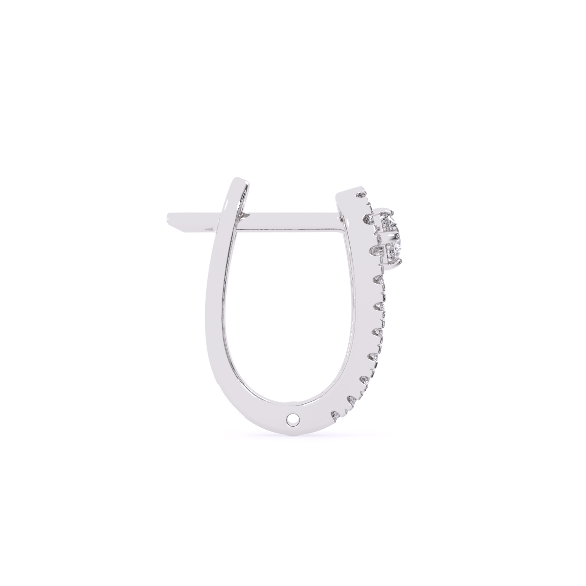 Round Rose Gold Diamond Studded Clip-On Earrings