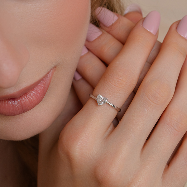 Heart Shape Solitaire Diamond Ring