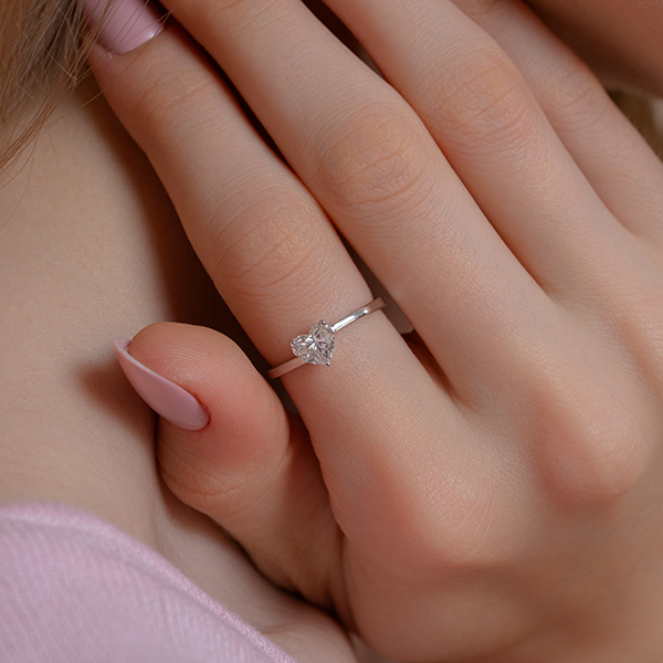 Heart Shape Solitaire Diamond Ring