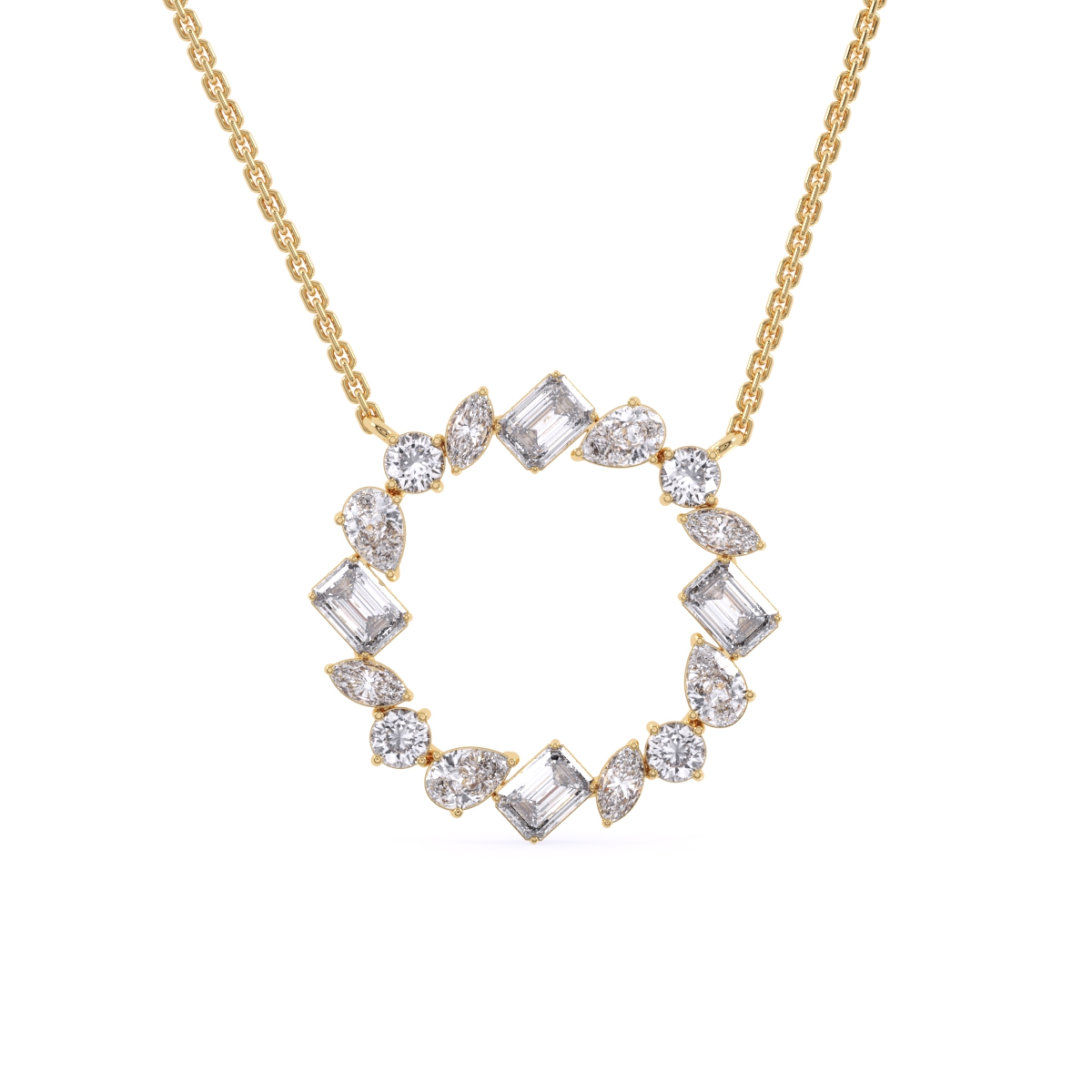 Multi Stone Lab Grown Diamond Necklace