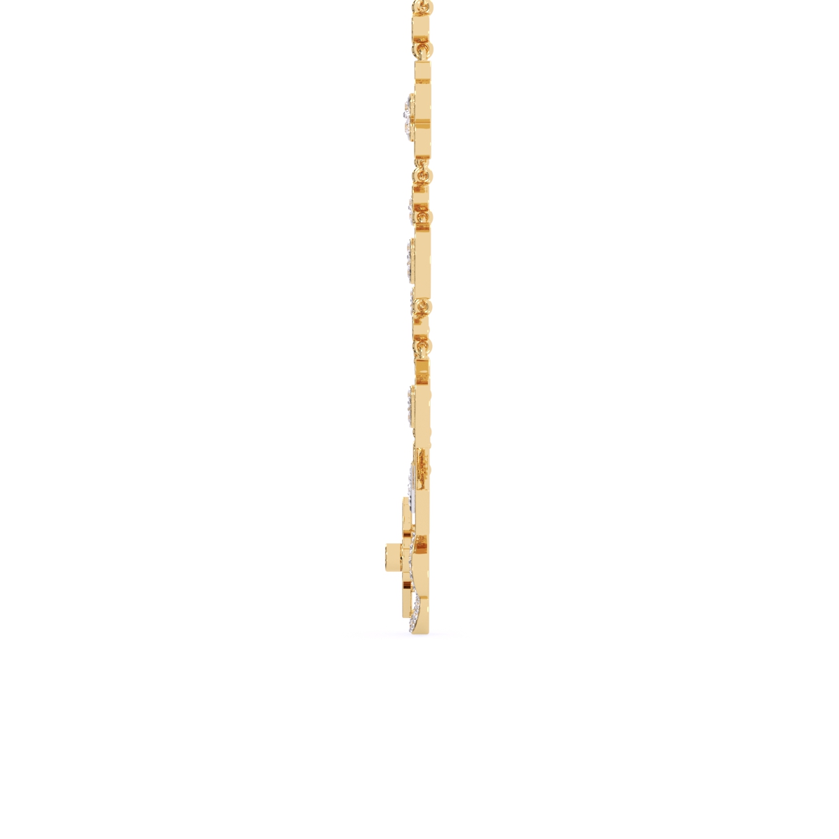 Enamel Heart and Diamond Charm Necklace in Rose Gold
