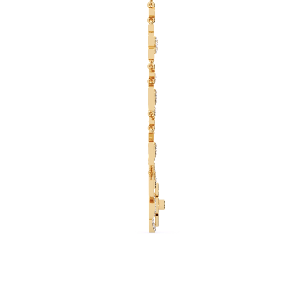 Enamel Heart and Diamond Charm Necklace in Rose Gold
