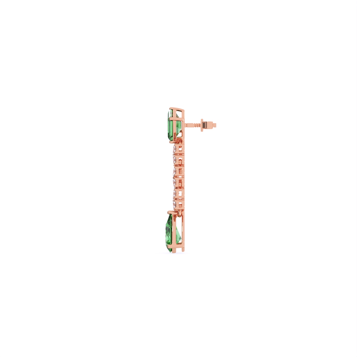 Elegant Lab-Grown Diamond and Emerald Drop Earrings
