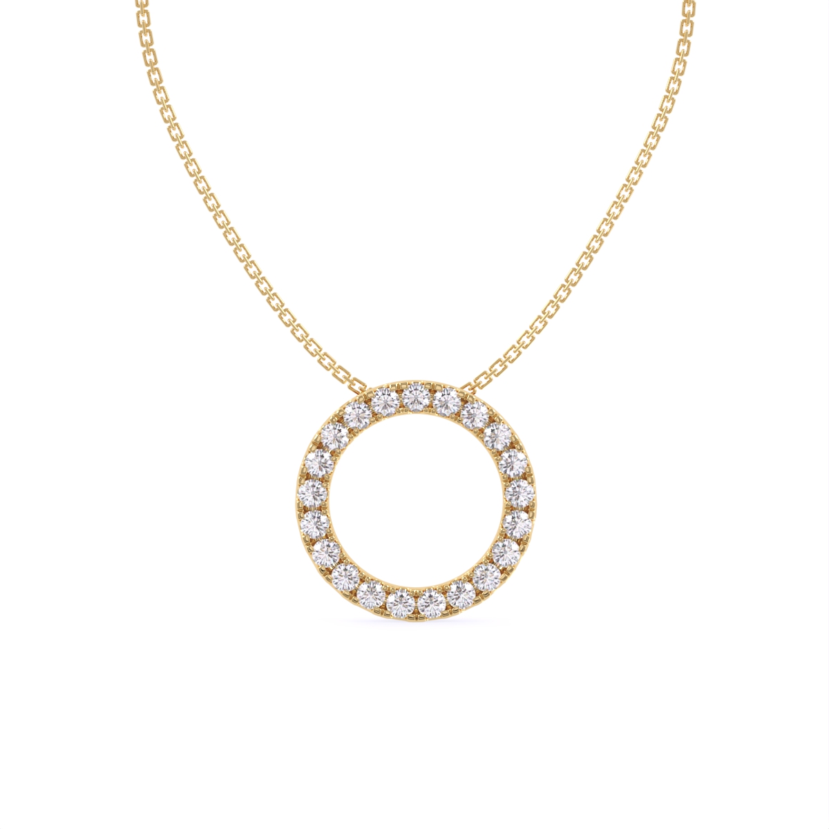 Luxury Lab Diamond Open Circle Necklace