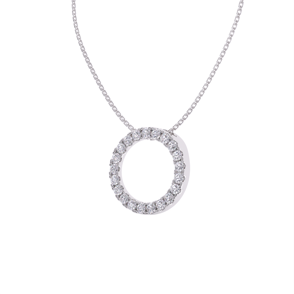 Luxury Lab Diamond Open Circle Necklace