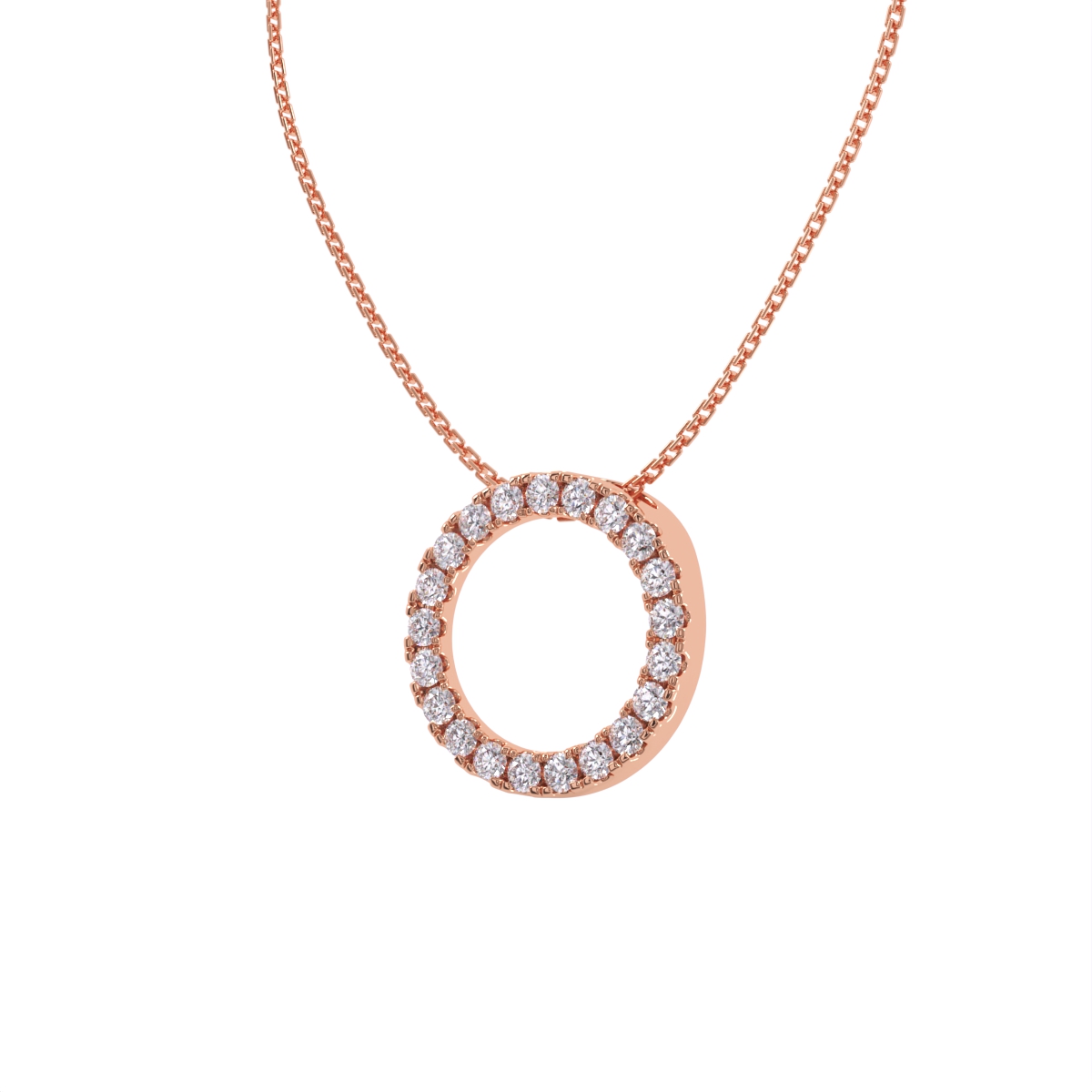 Luxury Lab Diamond Open Circle Necklace