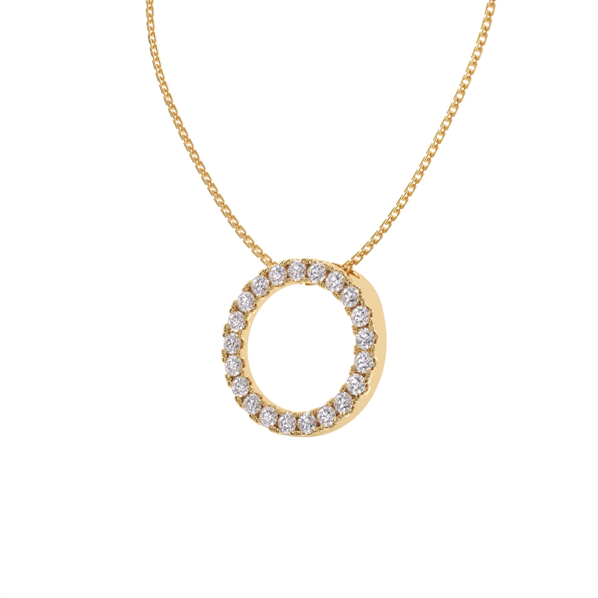Luxury Lab Diamond Open Circle Necklace