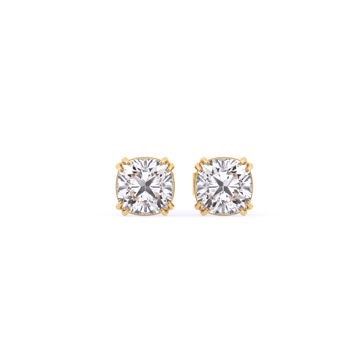 Classic Cushion Solitaire Lab Diamond Earrings