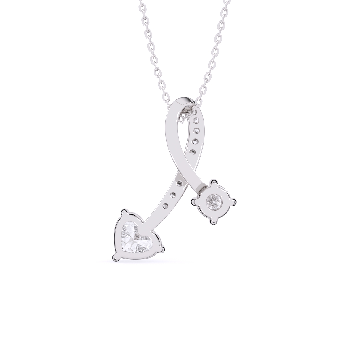 Two Stone Lab Diamond Gold Pendant